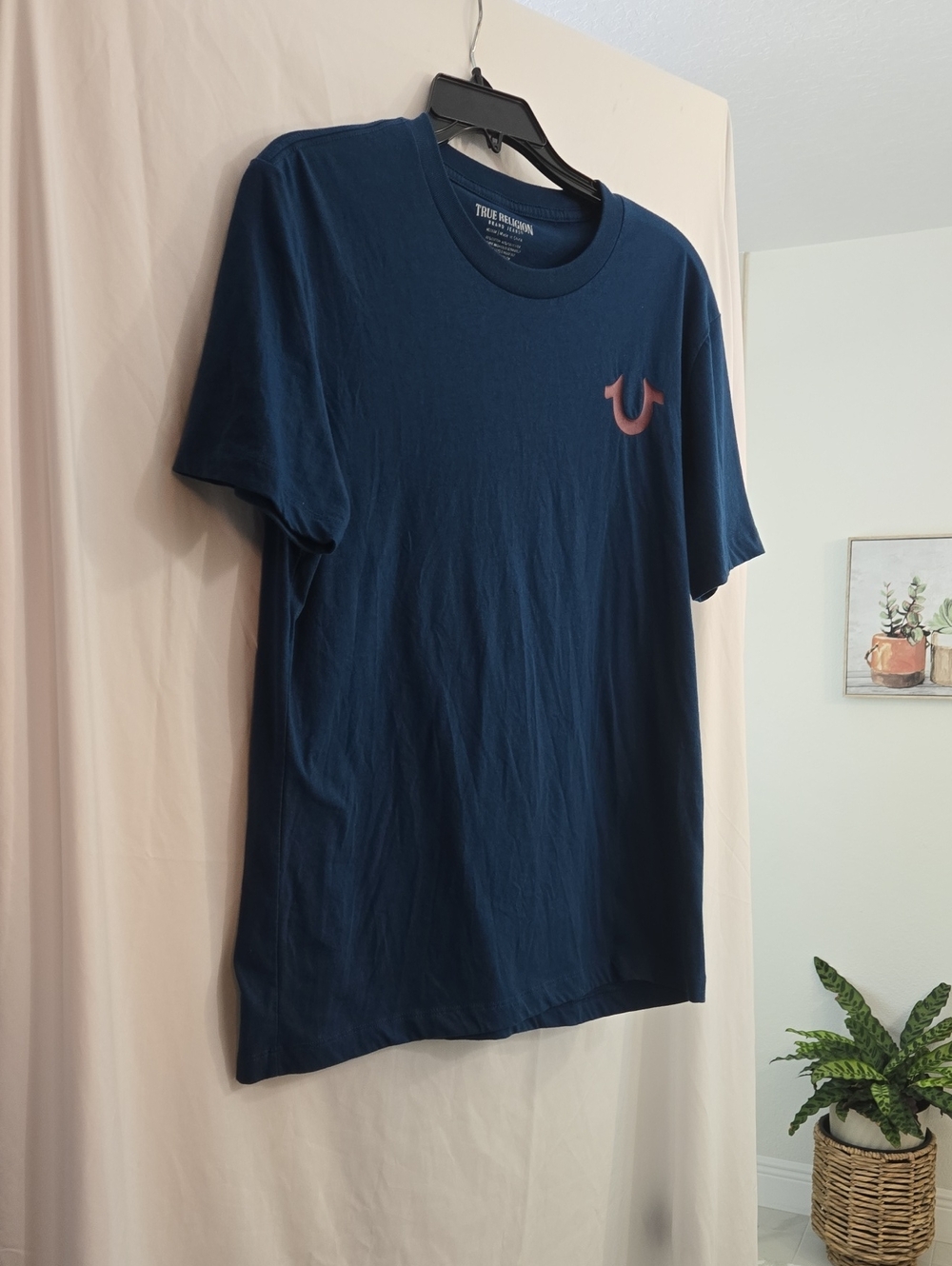 True Religion Dark Teal Short‑Sleeve Tee with Horseshoe Logo